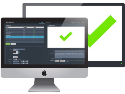 Beeldscherm narrowcasting check